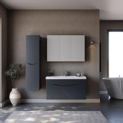 Σετ Έπιπλο Μπάνιου SMILE Ανθρακί / Barok MDF 18mm Λάκα 100 9SSMI100ANTBAR Martin