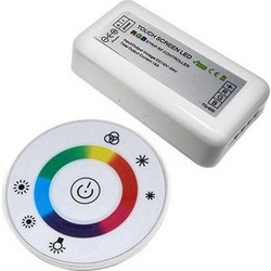 Ασύρματος LED RGB Controller με Λευκό Στρογγυλό Χειριστήριο Αφής 2.4G 12v (192w) - 24v (384w) DC GloboStar 77545