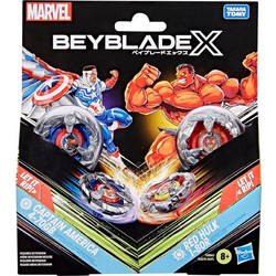 Hasbro Beyblade X Marvel Collab Multipack Captain America 4-70GB vs Red Hulk 1-80R