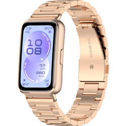 Techsuit Watchband W010 Λουράκι Μεταλλικό Pink / Gold (Universal 22mm)