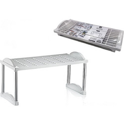Ράφι Με Πόδια Αλουμίνιο 20x45cm Λευκό