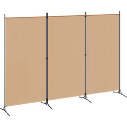 3-Panel Room Divider Μπεζ 260 x 180 cm Ύφασμα 42039197