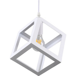 Globostar Cube Κρεμαστό Φωτιστικό Οροφής Πλέγμα Μονόφωτο E27 Λευκό 00802