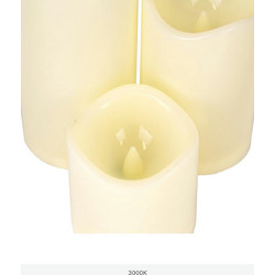 GloboStar(R) 79552 ΣΕΤ 3 Διακοσμητικών Realistic Κεριών με LED - Μπαταρίας & Ασύρματο Χειριστήριο IR Θερμό Λευκό 3000K Dimmable
