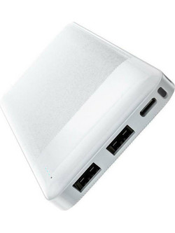 Hoco J72 Easy Travel Power Bank 10000mAh 10W με 2 Θύρες USB-A & Θύρα USB-C White