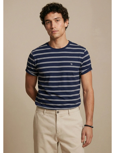 FYNCH HATTON T-SHIRT ΜΠΛΟΥΖΑ ΑΝΔΡΙΚΗ - NAVY - 1604 4005