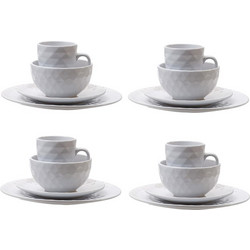 Artekko Dinnerware Λευκό Κεραμικό Σερβίτσιο Φαγητού (27x27x2)cm 16pcs