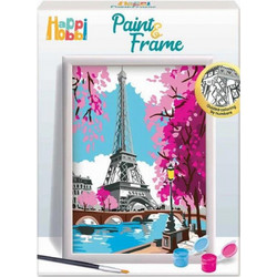 HappiHobbi: Paint by Numbers & Frame - Spring Paris Unicorn Σετ Ζωγραφικής