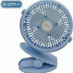 Μίνι ανεμιστηράκι USB με κλιπ Ezra HF03, επαναφορτιζόμενο, γαλάζιο