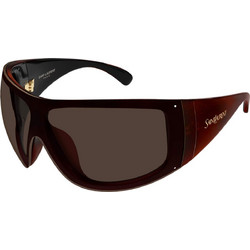 Saint Laurent SL914 003 Γυναικεία Γυαλιά Ηλίου Μάσκα Κοκάλινα Μπορντό με Καφέ Φακό