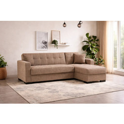All4Home New Dynamic Corner Γωνιακός Καναπές Κρεβάτι Μπεζ 237x154x93cm 2770000046