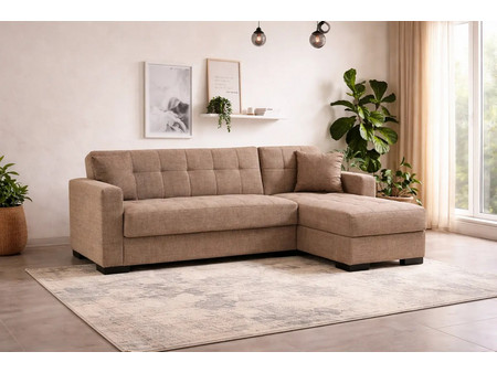 All4Home New Dynamic Corner Γωνιακός Καναπές Κρεβάτι Μπεζ 237x154x93cm 2770000046