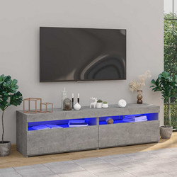 vidaXL Έπιπλο Τηλεόρασης Ξύλινο Γκρι με Φωτισμό Led Μ75xΠ35xΥ40cm 804400