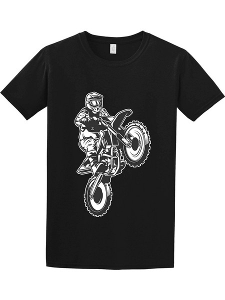 Motocross unisex T-shirt ενηλίκων ΜΑΥΡΟ