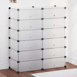 vidaXL Παπουτσοθήκη Πλαστική Λευκή Μ92xΠ37xΥ105cm 244921