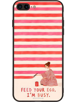 Sonique Stripe Stories Series Θήκη με Σχέδιο «Feed Your Ego» (iPhone 8 Plus / 7 Plus)