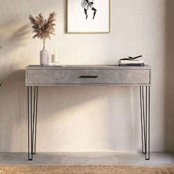 Κονσόλα Rochel Megapap χρώμα γκρι σκυροδέματος 120x35x89,8εκ