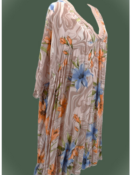 ΚαφτάνιPlus size παραλίας σε παστέλ χρώματα-κωδ 1014-2beize