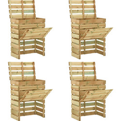 vidaXL Σχάρωμα Κήπου 4 pcs Πράσινο 110 x 58 x 113 εκ Μασίφ Ξύλο Πεύκου