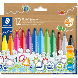 Staedtler Noris Jumbo Μαρκαδόροι Ζωγραφικής Σετ 12 Χρώματα