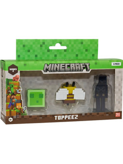 Minecraft - 3D 6 cm Figure 3 pack S2 - Slime, Bee og Wither Skeleton
