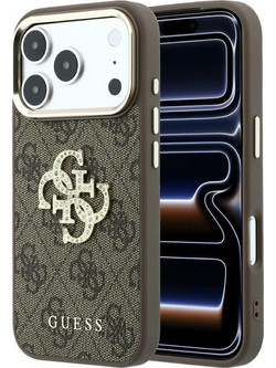 Guess 4G & Big Strass Logo Back Cover Brown (iPhone 18 Pro Max / 17 Pro Max)