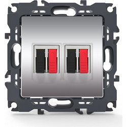Acaelec Prime Διπλή Πρίζα Ηχείων με Κλιπ Ματ Αλουμίνιο (1000113603)