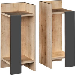 Κομοδίνο Elos Megapap σετ 2 τεμαχίων χρώμα sapphire oak - ανθρακί 25x27x60εκ. κωδ. 0711-0214119