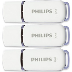 Philips Snow 32GB USB Stick 2.0 3-Pack με USB-A