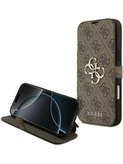 Guess Book 4G Metal Logo Θήκη Brown (iPhone 18 Pro Max / 17 Pro Max)