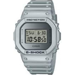 Casio G-Shock Ψηφιακό Ανδρικό Ρολόι Χρονογράφος με Ασημί Καουτσούκ Λουράκι DW-5600FF-8ER