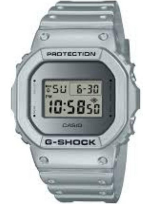 Casio G-Shock Ψηφιακό Ανδρικό Ρολόι Χρονογράφος με Ασημί Καουτσούκ Λουράκι DW-5600FF-8ER