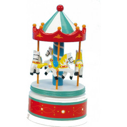 Ξύλινο Μουσικό Carousel Κόκκινο, Music Box World
