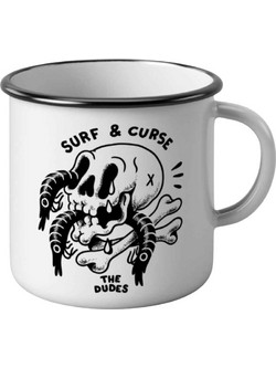 THE DUDES SURF AND CURSE ENAMEL MUG MULTICOLOR