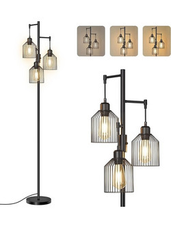 VASAGLE LED Επιδαπέδιο Φωτιστικό, Ρυθμιζόμενο, με 3 Λαμπτήρες, 29 x 32 x 176,5 cm LFL013BD02