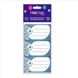 Metron Σχολικές Ετικέτες Αυτοκόλλητες Blister 48x72mm 3/Φ 3Φ Ποδόσφαιρο - 835.097696