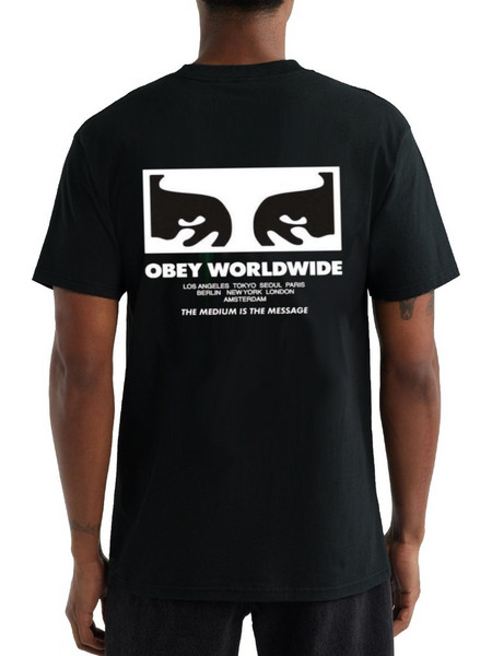 ΜΠΛΟΥΖΑ OBEY THE MEDIUM IS THE MESSAGE TEE BLACK