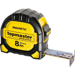 TOP MASTER Μετροταινία 8Μ*27ΜΜ με αυτόματη επαναφορά και μαγνήτη διπλής όψης 3η γενιά 260200