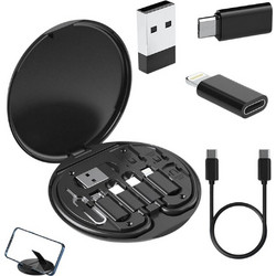 USB-C Adapter Kit 5 σε 1 με Lightning, Micro USB, USB-A, Καλώδιο USB-C & Θήκη