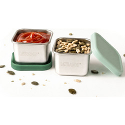 Lekkabox Cubis Mini Ανοξείδωτο Παιδικό Σετ Δοχεία Φαγητού Inox Forest 2τμχ