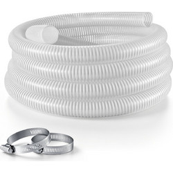 VEVOR Σωλήνας αναρρόφησης PVC 2" x 7,6 μ. με σφιγκτήρες, λευκός XSYG20INCH25Q9Q8S001V0