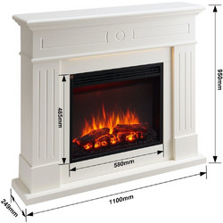Richen Leandros Επιδαπέδιο Ηλεκτρικό Τζάκι 2000W Μ110xΥ95xΒ24.9cm