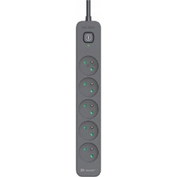 Πολύπριζο Tracer Super Line+ 5 θέσεων 1,5 m (γραφίτης)
