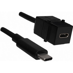 Bachmann Keystone USB 3.1 Τύπου C (Θηλυκό-Αρσενικό) καλώδιο 0,5 m, Power Delivery 60 W