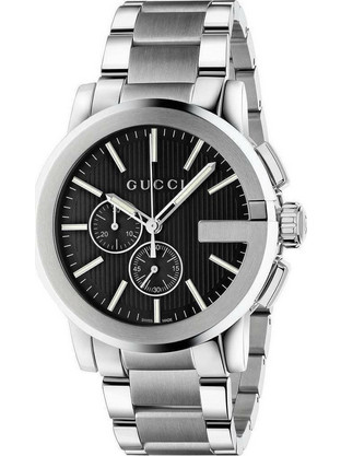 Gucci G-Chrono Ανδρικό Ρολόι Χρονογράφος με Ασημί Μεταλλικό Μπρασελέ YA101204
