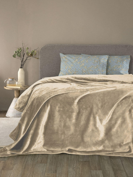 Palamaiki Κουβέρτα Fleece 220x240 LUCY FOG Εκρού