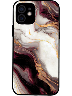 Sonique Marble Series Back Cover Μπορντώ (iPhone 12)