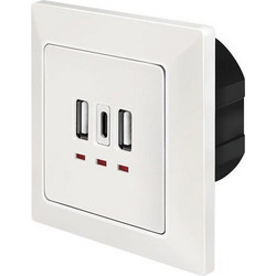 Πρίζα Logilink flush-mounted socket, 2x USB-A, 1x USB-C