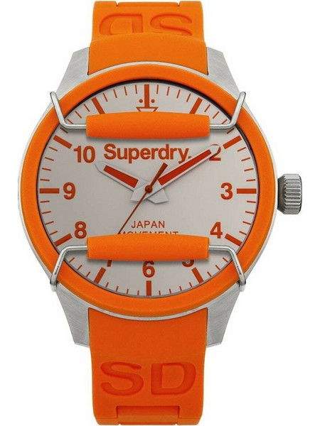 Superdry Scuba Γυναικείο Ρολόι με Πορτοκαλί Καουτσούκ Λουράκι SYG125O