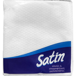 Maxi Satin Χαρτοπετσέτες Μονόφυλλες Λευκές 28x30cm 50τμχ